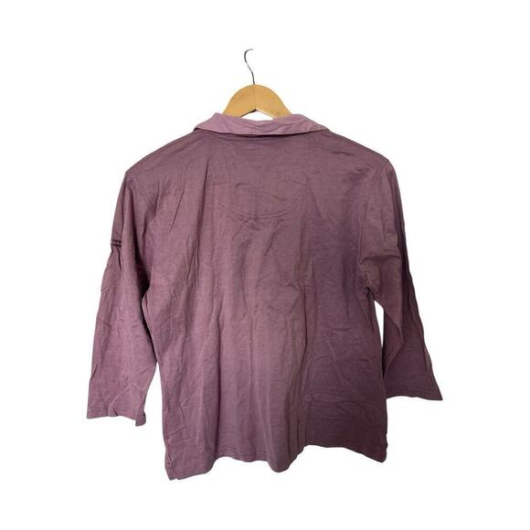 Burberry Golf Long Sleeve Collared Shirt Lavender Plum Size Large Cotton - Picture 3 of 9